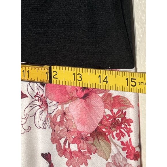 Sleeveless Black & Floral Butterfly Print Stretch Summer Lightweight Dress Large - Picture 12 of 12